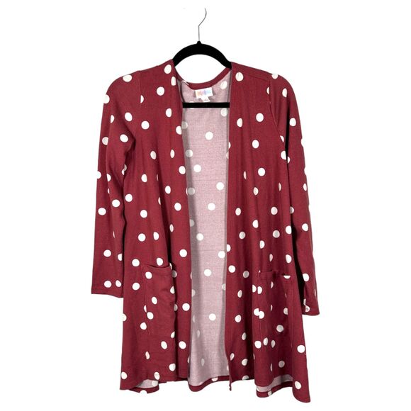 Lularoe Pink Polka Dot Lightweight Cardigan Size Small - Picture 1 of 5